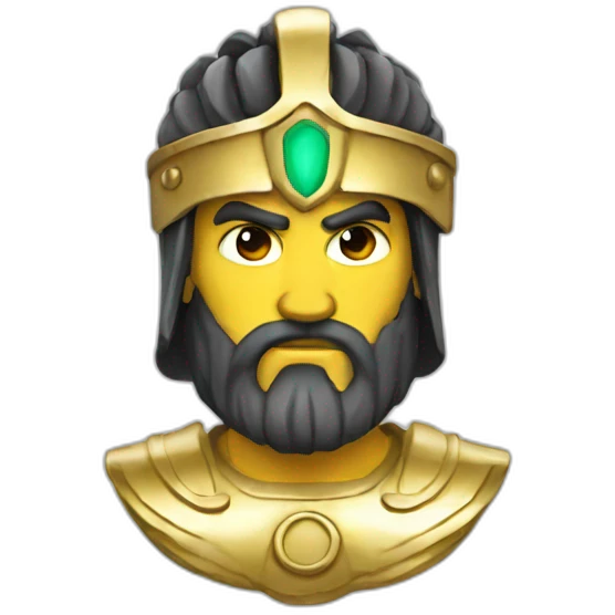Zeus with a spartan helmet emoji