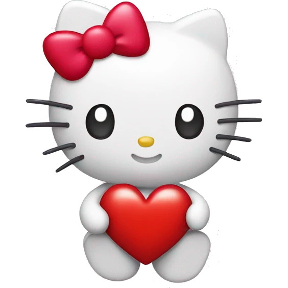 hello kitty with a heart emoji
