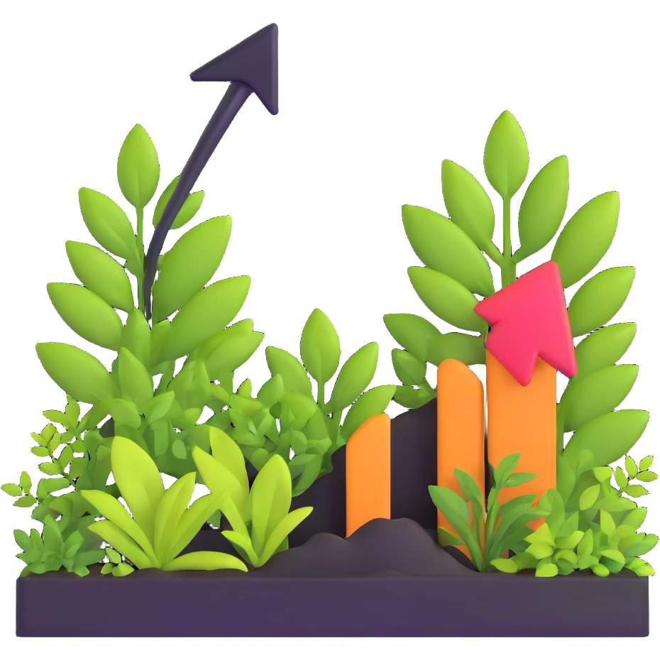 downward arrow surrounded by plants emoji