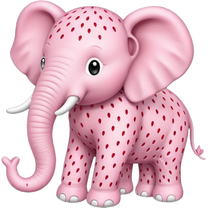 Make a  black and white strawberry elephant emoji