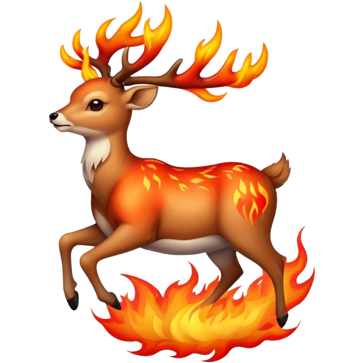  deer body angry fire emoji