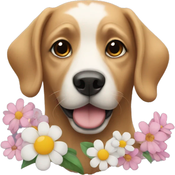 dog with flowers emoji