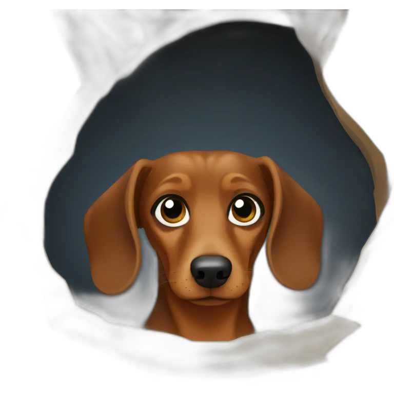 Dachshund dog in a cave emoji