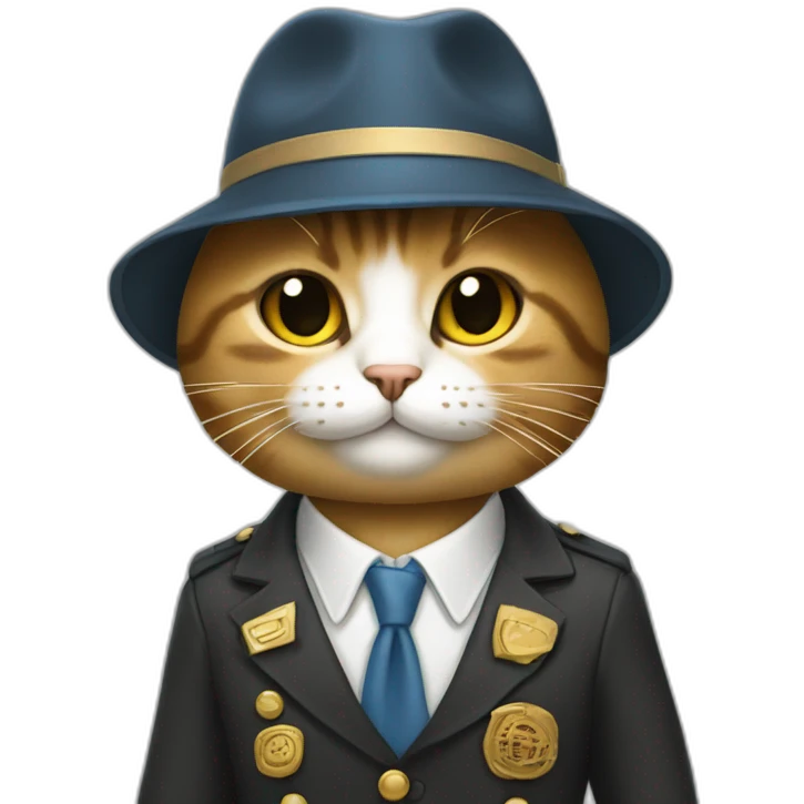 un chat avec une tenue US emoji