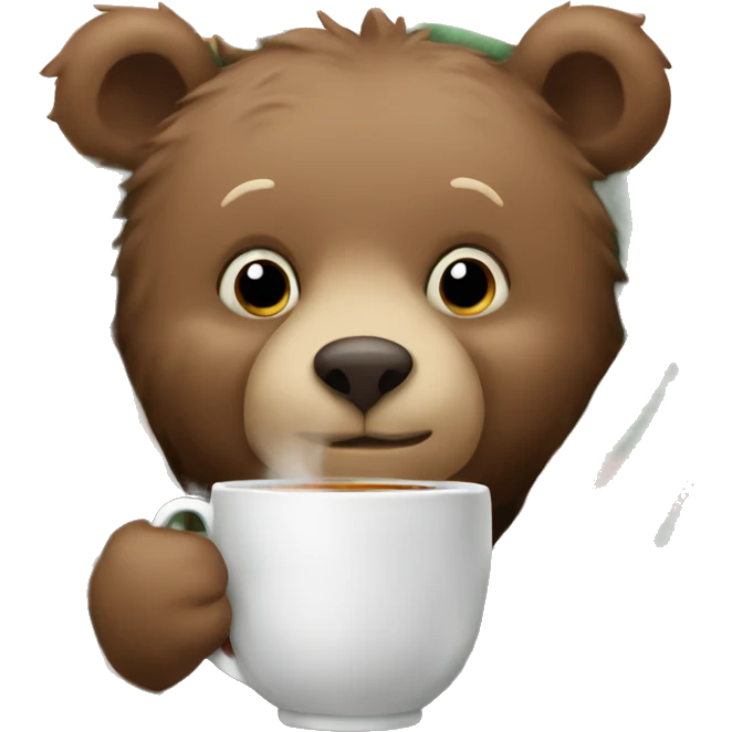 Cozy bear in a blanket drinking tea emoji