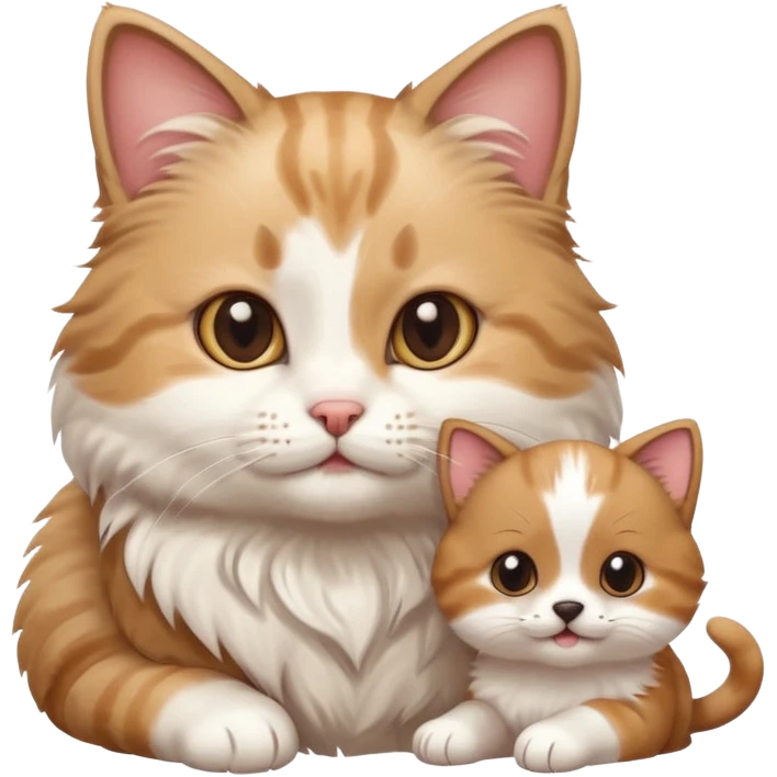 Cute cat playing with puppy emoji