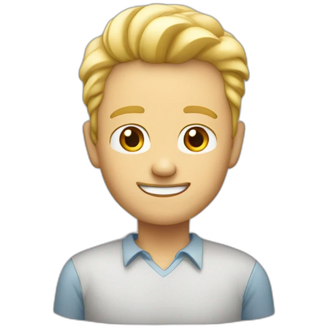 a man 55 years old blond little hair smiling slim emoji