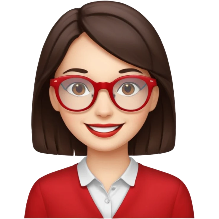 Brunette in red  glassespianista emoji