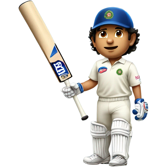 Sachin-Tendulkar with bat emoji