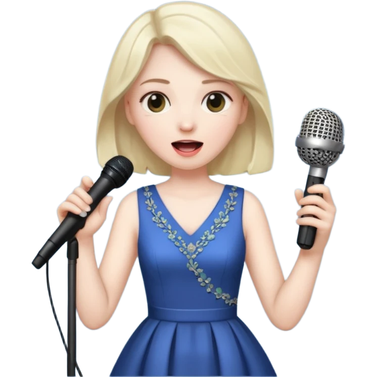 joker with dress, microphone, singing emoji