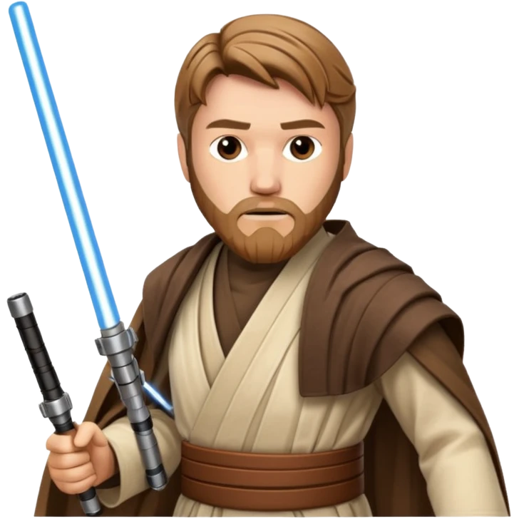 star wars master kenobi with lightsaber emoji
