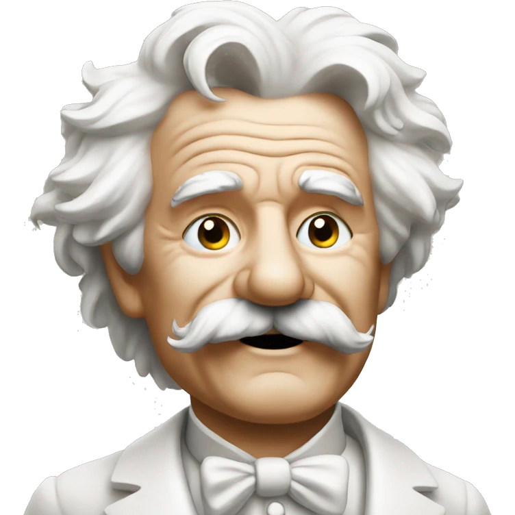 Mark Twain holds a daisy emoji