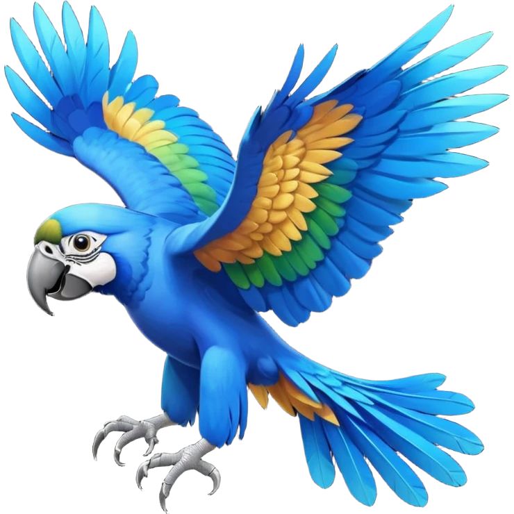 blue macaw with wings spread emoji
