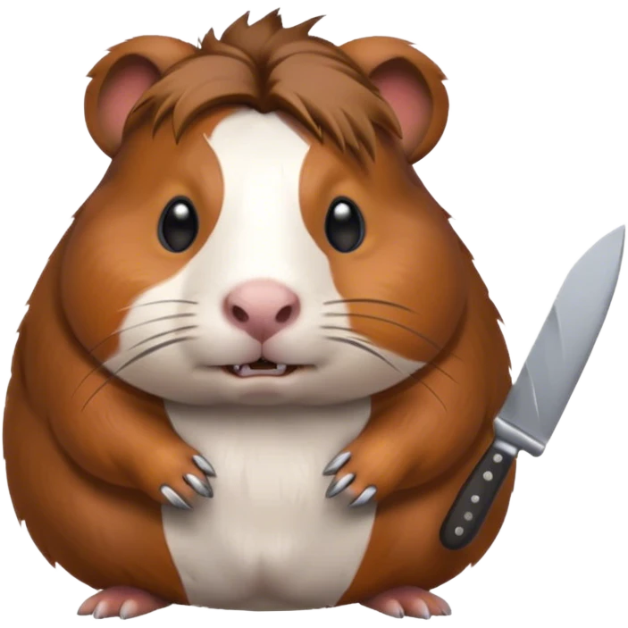 An angry guinea pig with a knife in its paw  emoji