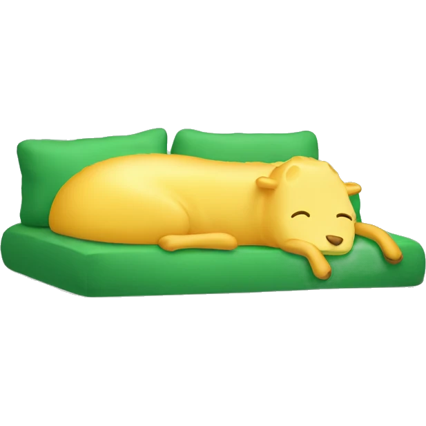 sleeping cheese in the green bed emoji