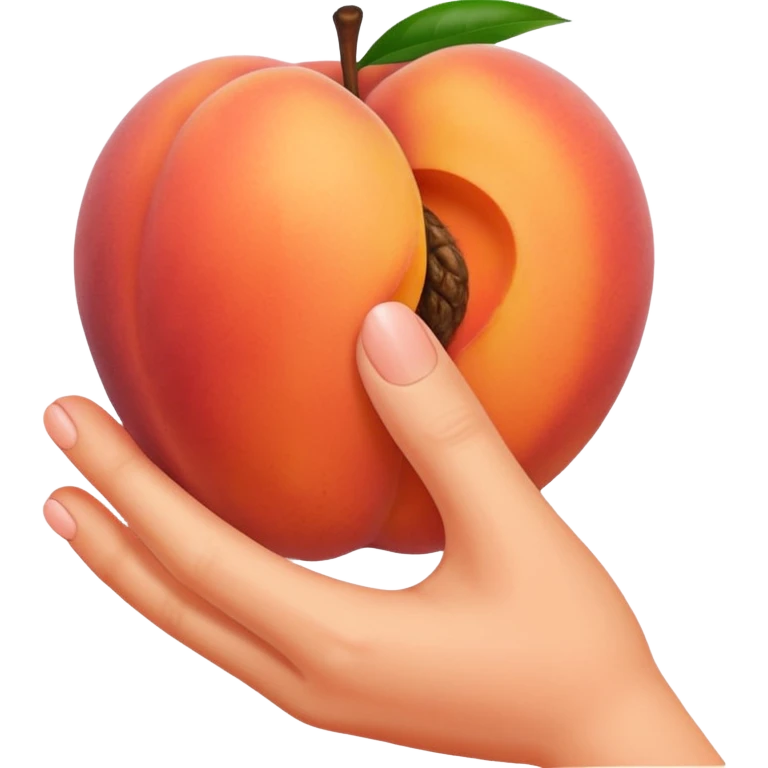 A finger rubbing a peach  emoji