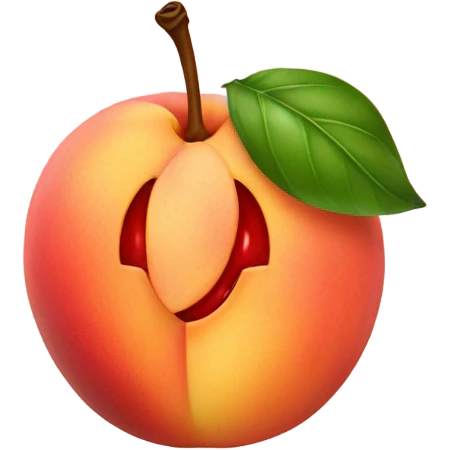 a peach with two cherries on top emoji