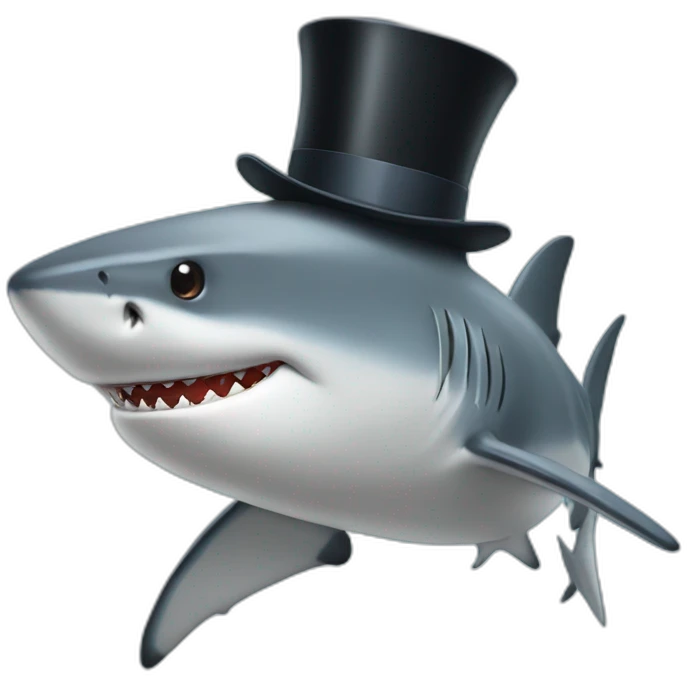 shark with top hat emoji