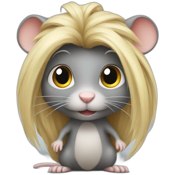 Rat standing with long blond hair emoji