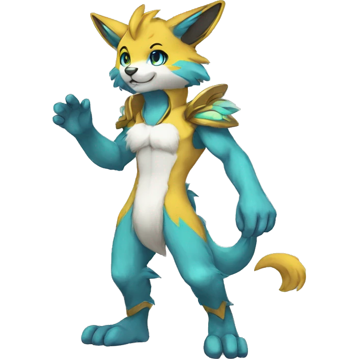Anthro Sona Colorful Shiny Fakemon Full Body emoji