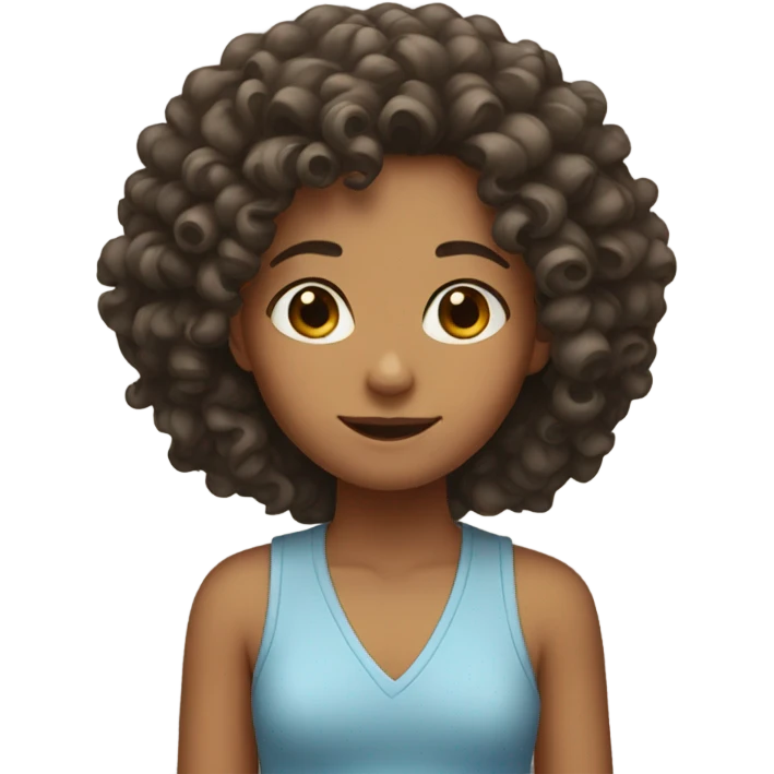 Light girl with curly hair emoji