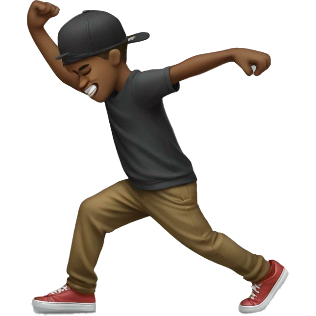 a boy dabbing emoji