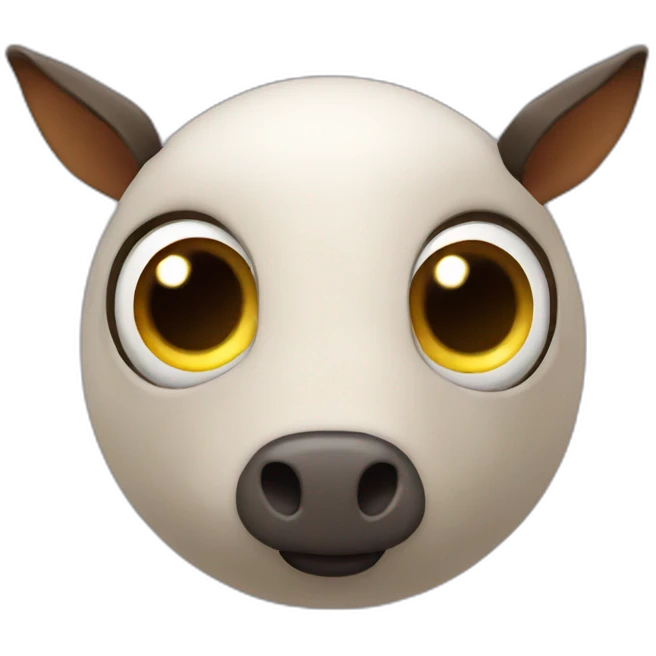 3d sphere with a cartoon Mule skin texture with big childish eyes emoji