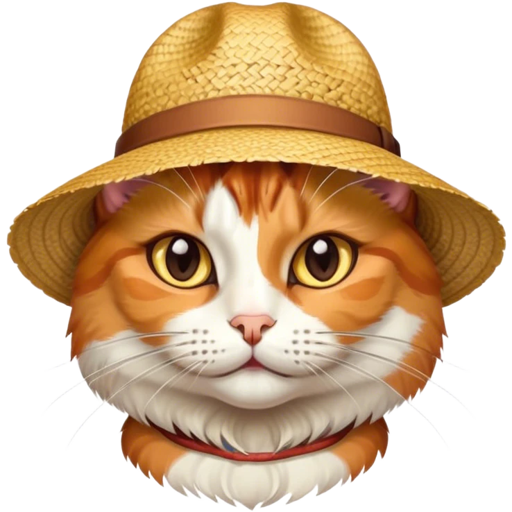 Cat with straw hat emoji