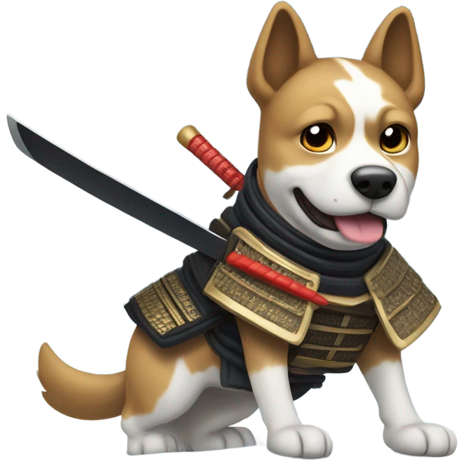  dog in samurai clothes skiing  emoji
