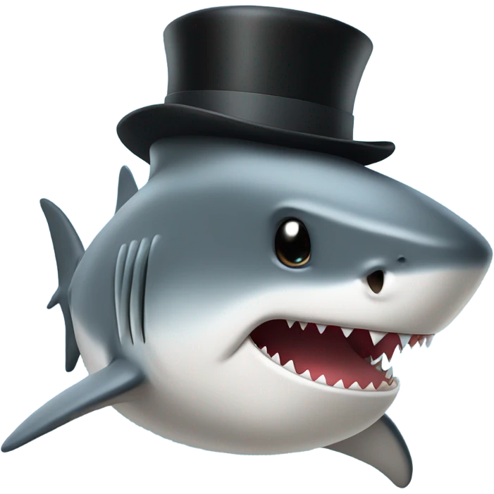 shark wearing a top hat emoji