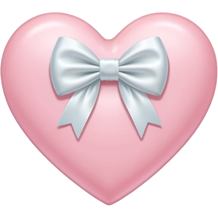 Pastel pink heart with white bow emoji