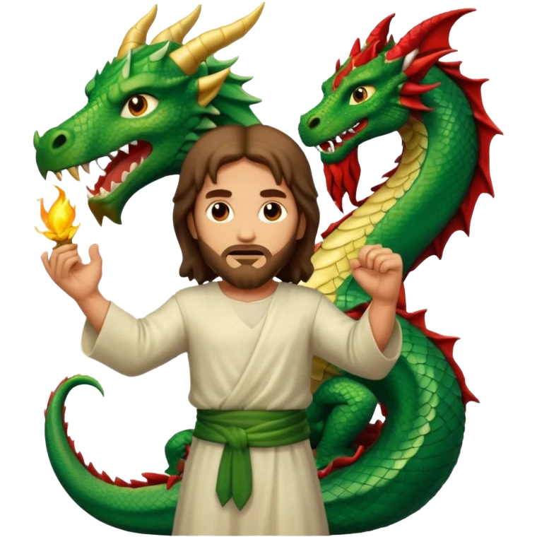иисус  христос сражается с драконом  emoji