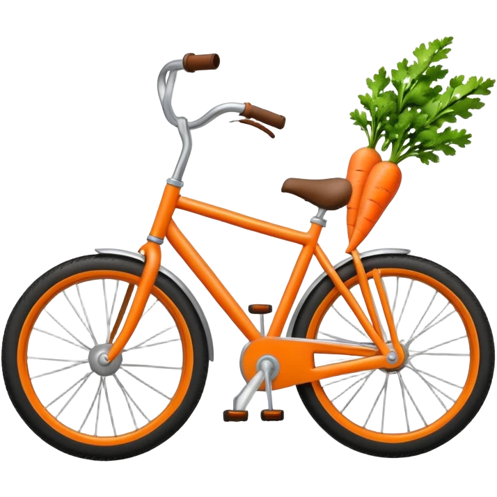 bicycle with 1 wheel and carrot instead of a steering wheel emoji