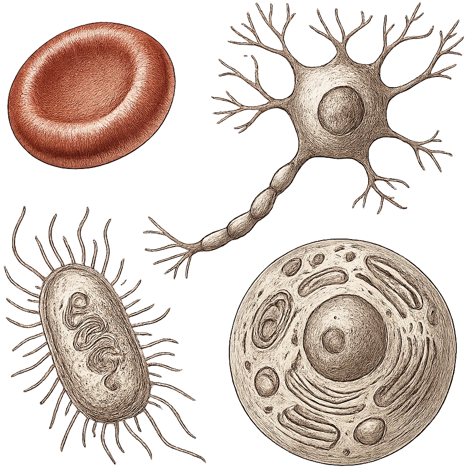 cells, scientific and detailed illustration emoji