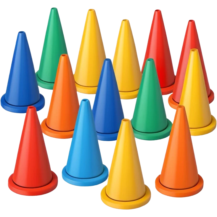 colorful Cone markers
 emoji