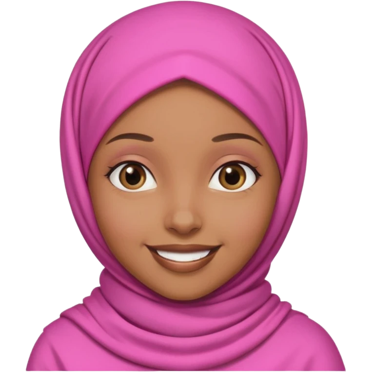 Brownskin black girl with pink hijab emoji