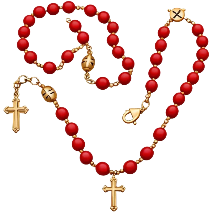 christian beads with cross red  emoji