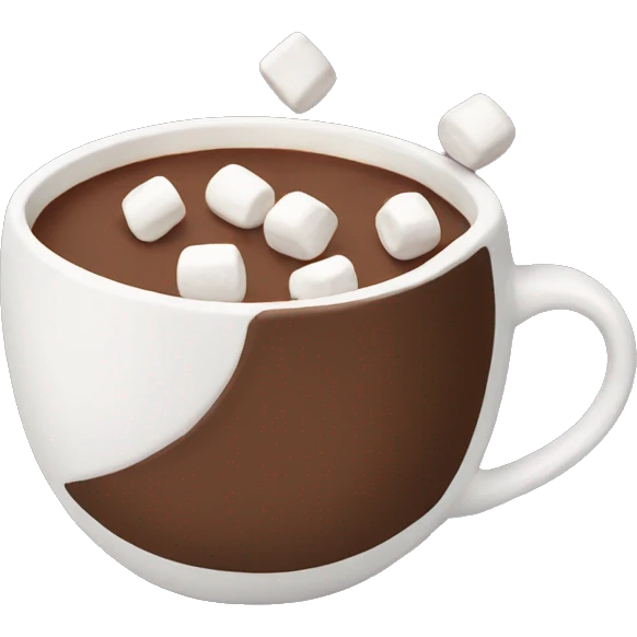 hot chocolate in a mug with marshmallows  emoji