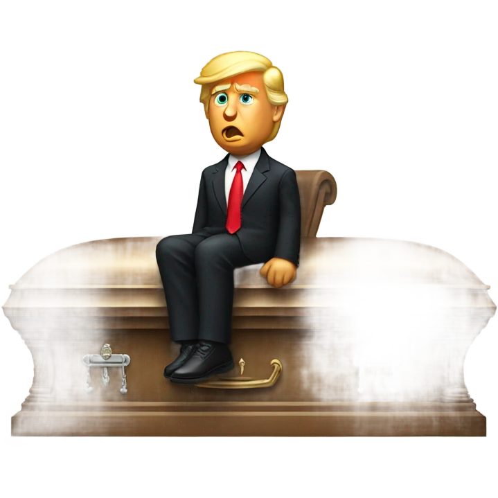 Donald trump on a casket  emoji