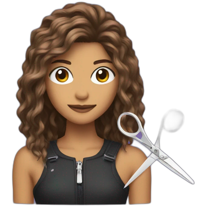 Zendaya with scissors emoji