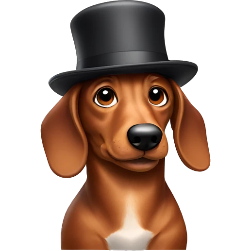 Wiener dog add a hat  emoji