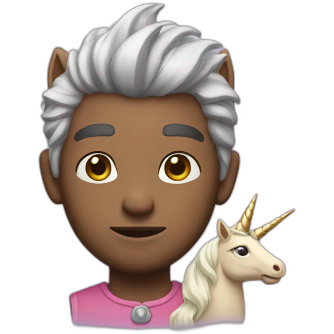 Man with a unicorn gon emoji