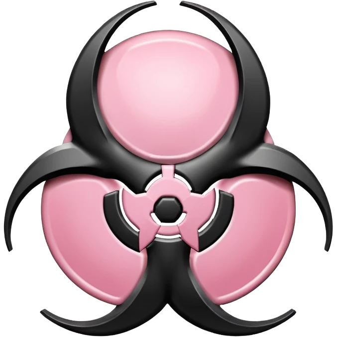 Light pink and black biohazard symbol emoji