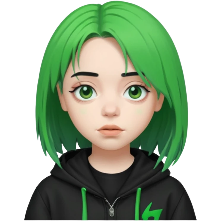 billie eilish green black hair emoji