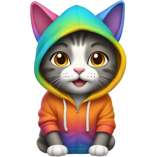 Cat with a hoodie emoji