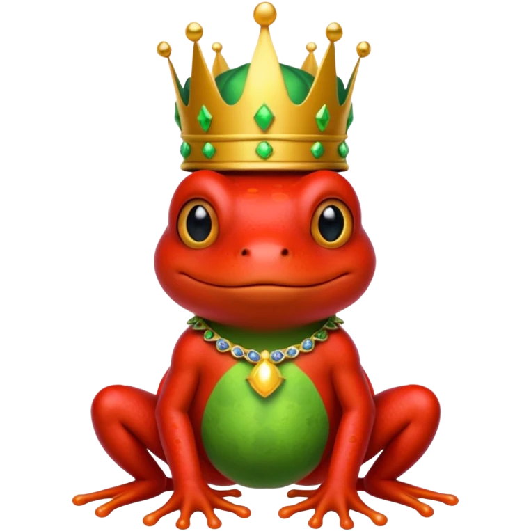 red frog in royal outfit and  emoji