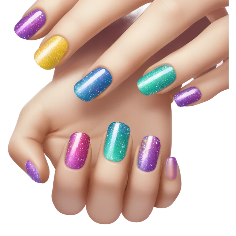 Painted nails with sparkles  emoji