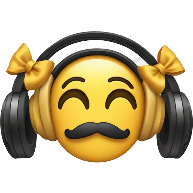 Headphone with bow tie emoji