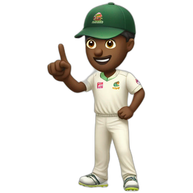 cricketer pointing finger toward screen emoji