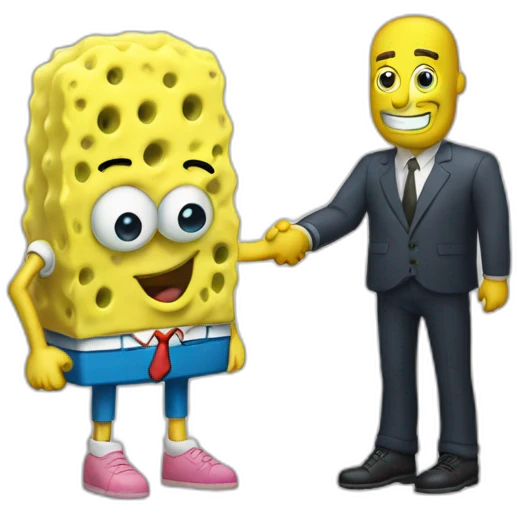 sponge-bob shake hands with patrik emoji